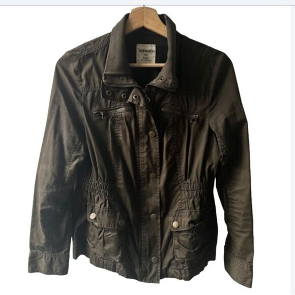 Vintage Old Navy Olive Green Utility Jacket Size Small army military cargo Y2k - Picture 1 of 2